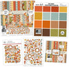 Give Thanks Bundle, main product image, showing complete coordinated paper craft set with 12x12 papers, 6x6 papers, cardstock, die cuts, and stickers for layouts, cards, albums, journals, and keepsakes. Buyer theme: Complete Thanksgiving Scrapbook Bundle. Give Thanks complete Thanksgiving scrapbook bundle with 12x12 paper, 6x6 paper, coordinating cardstock, die cuts and stickers