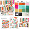 Hello Fall Bundle, main product image, showing complete coordinated paper craft set with 12x12 papers, 6x6 papers, cardstock, die cuts, and stickers for layouts, cards, albums, journals, and keepsakes. Buyer theme: Complete Fall & Autumn Scrapbook Craft Bundle. Hello Fall complete scrapbook bundle with 12x12 paper, 6x6 designs, cardstock, die cuts and stickers in a bright coordinated autumn palette. Designed for Fall scrapbook layouts, Pumpkin patch photo albums, Autumn family memories