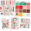 Holiday Cheer Bundle, main product image, showing complete coordinated paper craft set with 12x12 papers, 6x6 papers, cardstock, die cuts, and stickers for layouts, cards, albums, journals, and keepsakes. Buyer theme: Complete Christmas & Holiday Scrapbook Craft Bundle. Holiday Cheer complete scrapbook bundle with 12x12 paper, 6x6 designs, cardstock, die cuts and stickers in a cheerful red, green, pink, cocoa and cream Christmas palette