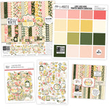 Love Lives Here Bundle, main product image, showing complete coordinated paper craft set with 12x12 papers, 6x6 papers, cardstock, die cuts, and stickers for layouts, cards, albums, journals, and keepsakes. Buyer theme: Complete Family & Home Scrapbook Craft Bundle. Love Lives Here complete scrapbook bundle with 12x12 paper, 6x6 designs, cardstock, die cuts and stickers in a warm floral home-and-family palette. Designed for Family scrapbook layouts, Home memory albums, Relationship keepsakes