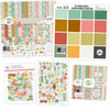 The World Awaits Bundle, main product image, showing complete coordinated paper craft set with 12x12 papers, 6x6 papers, cardstock, die cuts, and stickers for layouts, cards, albums, journals, and keepsakes. Buyer theme: Complete Travel & Vacation Scrapbook Bundle. Complete travel crafting bundle with 12x12 papers, 6x6 papers, printed cardstock, die cuts and stickers in a tropical vacation theme. Visible artwork includes hibiscus flowers, plumeria flowers, monstera leaves, palm fronds