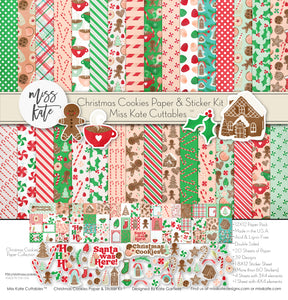 Cookie Sticker Paper Christmas Cookies - Christmas Scrapbook Paper & Sticker Kit – MISS KATE