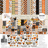 A Magical Halloween Collection, collection product image, showing coordinated Paper & Sticker Kit, full-size Die Cuts, and Sticker Sheet for scrapbook layouts, memory albums, cards, journals, and keepsakes. Buyer theme: Coordinated Halloween Scrapbook Collection. A Magical Halloween coordinated scrapbook collection with patterned paper, stickers and die-cut Halloween embellishments. Scrapbook collection, paper and sticker supplies, die cut embellishments, and coordinated memory keeping products