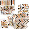 A Magical Halloween Collection, main product image, showing coordinated Paper & Sticker Kit, full-size Die Cuts, and Sticker Sheet for scrapbook layouts, memory albums, cards, journals, and keepsakes. Buyer theme: Coordinated Halloween Scrapbook Collection. A Magical Halloween coordinated scrapbook collection with patterned paper, stickers and die-cut Halloween embellishments. Scrapbook collection, paper and sticker supplies, die cut embellishments, and coordinated memory keeping products