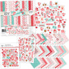 Be My Valentine Collection, main product image, showing coordinated Paper & Sticker Kit, full-size Die Cuts, and Sticker Sheet for scrapbook layouts, memory albums, cards, journals, and keepsakes. Buyer theme: Coordinated Valentine's Day Scrapbook Collection. Be My Valentine coordinated scrapbook collection with paper, stickers and die cuts for Valentine's Day photos, couples memories, friendship pages and love stories