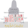 Be My Valentine Collection, size guide image, showing coordinated Paper & Sticker Kit, full-size Die Cuts, and Sticker Sheet for scrapbook layouts, memory albums, cards, journals, and keepsakes. Buyer theme: Coordinated Valentine's Day Scrapbook Collection. Be My Valentine coordinated scrapbook collection with paper, stickers and die cuts for Valentine's Day photos, couples memories, friendship pages and love stories. Designed for Card making, Mini albums, Junk journals