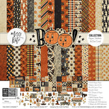 Boo Collection, collection product image, showing coordinated Paper & Sticker Kit, full-size Die Cuts, and Sticker Sheet for scrapbook layouts, memory albums, cards, journals, and keepsakes. Buyer theme: Halloween Scrapbook & Paper Craft Collection. Boo coordinated vintage Halloween scrapbook collection with patterned paper, stickers and die-cut spooky embellishments. Scrapbook collection, paper and sticker supplies, die cut embellishments, and coordinated memory keeping products