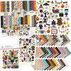 Chills and Thrills Basic monthly box. main collection presentation showing 12x12 paper, full-size die cuts and coordinating sticker sheet.