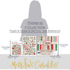 Christmas Joy Collection, size guide image, showing coordinated Paper & Sticker Kit, full-size Die Cuts, and Sticker Sheet for scrapbook layouts, memory albums, cards, journals, and keepsakes. Buyer theme: Coordinated Traditional Christmas Scrapbook Collection. Christmas Joy coordinated scrapbook collection with paper, stickers and die cuts for Christmas morning photos, family traditions, Christmas Eve and festive memories. Designed for Card making, Mini albums, Junk journals