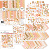 Groovy Collection, main product image, showing coordinated Paper & Sticker Kit, full-size Die Cuts, and Sticker Sheet for scrapbook layouts, memory albums, cards, journals, and keepsakes. Buyer theme: Coordinated Retro Summer Scrapbook Collection. Groovy coordinated scrapbook collection with paper, stickers and die cuts for summer vacations, sunny days and cheerful retro summer pages. Coordinating patterns include Retro daisy prints, Coral and pink checkerboards, Warm 70s floral patterns