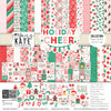 Holiday Cheer Collection, collection product image, showing coordinated Paper & Sticker Kit, full-size Die Cuts, and Sticker Sheet for scrapbook layouts, memory albums, cards, journals, and keepsakes. Buyer theme: Coordinated Christmas Scrapbook Collection. Holiday Cheer coordinated scrapbook collection with paper, stickers and die cuts for Christmas morning photos, holiday celebrations, festive baking and family memories