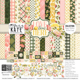 Love Lives Here Collection, collection product image, showing coordinated Paper & Sticker Kit, full-size Die Cuts, and Sticker Sheet for scrapbook layouts, memory albums, cards, journals, and keepsakes. Buyer theme: Coordinated Family Memory Scrapbook Collection. Love Lives Here coordinated family scrapbook collection with paper, stickers and die cuts for home memories, family stories, love and belonging. Coordinating patterns include Heritage plaid, Botanical floral prints, Polka dots
