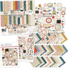 Ready for School Collection, main product image, showing coordinated Paper & Sticker Kit, full-size Die Cuts, and Sticker Sheet for scrapbook layouts, ancestry albums, family history pages, and keepsakes. Buyer theme: Coordinating School Memory Paper Crafting Collection. Ready for School coordinated paper crafting collection combining school scrapbook papers, stickers and die cuts for school-year memory keeping. Color palette includes dusty blue, deep navy blue, apple red