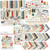 School is Cool Collection, main product image, showing coordinated Paper & Sticker Kit, full-size Die Cuts, and Sticker Sheet for scrapbook layouts, memory albums, cards, journals, and keepsakes. Buyer theme: Coordinated Back to School Scrapbook Collection. School is Cool coordinated scrapbook collection with paper, stickers and die cuts for first-day photos, classroom milestones and school-year memories