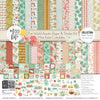 The World Awaits Collection, collection product image, showing coordinated Paper & Sticker Kit, full-size Die Cuts, and Sticker Sheet for scrapbook layouts, memory albums, cards, journals, and keepsakes. Buyer theme: Coordinated Vacation Scrapbook Collection. Coordinated travel collection with 12x12 papers, die cuts and sticker sheet for vacation scrapbooking and memory keeping. Visible artwork includes monstera leaves, palm fronds, airplane, passport