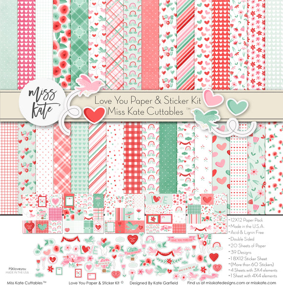 Love You - Paper & Sticker Kit
