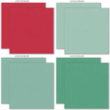 A Very Vintage Christmas Cardstock, cardstock paper patterns 9 through 16 preview, showing 12x12 printed smooth cardstock for scrapbook page bases, photo mats, card making, die cutting, titles, borders, and layered paper projects. Buyer theme: Pink Green Vintage Christmas Printed Smooth Cardstock. A Very Vintage Christmas Printed Smooth Cardstock in sixteen coordinating pink, green, cream and neutral linen-look colors for holiday paper crafting