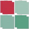 A Very Vintage Christmas Cardstock, cardstock paper patterns 9 through 16 preview, showing 12x12 printed smooth cardstock for scrapbook page bases, photo mats, card making, die cutting, titles, borders, and layered paper projects. Buyer theme: Pink Green Vintage Christmas Printed Smooth Cardstock. A Very Vintage Christmas Printed Smooth Cardstock in sixteen coordinating pink, green, cream and neutral linen-look colors for holiday paper crafting