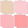Be My Valentine Cardstock, cardstock paper patterns 9 through 16 preview, showing 12x12 printed smooth cardstock for scrapbook page bases, photo mats, card making, die cutting, titles, borders, and layered paper projects. Buyer theme: Pink & Aqua Valentine Printed Smooth Cardstock. Be My Valentine Printed Smooth Cardstock in cocoa, cream, ivory, pink, coral, red, aqua and teal shades with a subtle coordinating printed texture