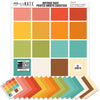 Birthday Bash Cardstock, main product image, showing 12x12 printed smooth cardstock for scrapbook page bases, photo mats, card making, die cutting, titles, borders, and layered paper projects. Buyer theme: Bright Party Colors Printed Smooth Cardstock. Birthday Bash Printed Smooth Cardstock in coordinating coral, red, yellow, orange, green, aqua, teal, cream and brown party colors. Coordinating patterns include Rainbow diagonal stripes, Birthday plaid and gingham, Colorful party dots