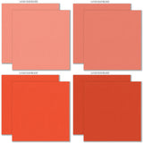 Birthday Bash Cardstock, cardstock paper patterns 1 through 8 preview, showing 12x12 printed smooth cardstock for scrapbook page bases, photo mats, card making, die cutting, titles, borders, and layered paper projects. Buyer theme: Bright Party Colors Printed Smooth Cardstock. Birthday Bash Printed Smooth Cardstock in coordinating coral, red, yellow, orange, green, aqua, teal, cream and brown party colors. Designed for Gift tags and party crafts, Memory keeping, Birthday scrapbook layouts