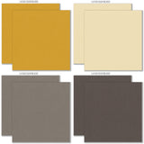 Boo Cardstock, cardstock paper patterns 17 through 24 preview, showing 12x12 printed smooth cardstock for scrapbook page bases, photo mats, card making, die cutting, titles, borders, and layered paper projects. Buyer theme: Halloween Orange Black & Cream Printed Cardstock. Boo Printed Smooth Cardstock in nine coordinating cream, taupe, charcoal, black, orange and gold linen-look colors for Halloween paper crafting