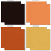 Boo Cardstock, cardstock paper patterns 9 through 16 preview, showing 12x12 printed smooth cardstock for scrapbook page bases, photo mats, card making, die cutting, titles, borders, and layered paper projects. Buyer theme: Halloween Orange Black & Cream Printed Cardstock. Boo Printed Smooth Cardstock in nine coordinating cream, taupe, charcoal, black, orange and gold linen-look colors for Halloween paper crafting