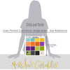 Chills and Thrills Cardstock, size guide image, showing 12x12 printed smooth cardstock for scrapbook page bases, photo mats, card making, die cutting, titles, borders, and layered paper projects. Buyer theme: Halloween Printed Smooth Cardstock - Bright Spooky Colors. 12x12 Printed Smooth Cardstock pack with 32 sheets, two of each of 16 coordinating Halloween colors in orange, purple, aqua, lime, yellow, black, gray and cream