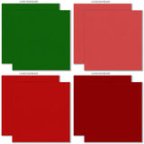 Christmas Joy Cardstock, cardstock paper patterns 25 through 32 preview, showing 12x12 printed smooth cardstock for scrapbook page bases, photo mats, card making, die cutting, titles, borders, and layered paper projects. Buyer theme: Classic Red & Green Printed Smooth Cardstock. Christmas Joy Printed Smooth Cardstock in coordinating sage, green, evergreen, forest green, cranberry, Christmas red, deep red, cream and charcoal shades
