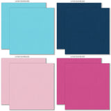 Everyday Moments Cardstock, cardstock paper patterns 1 through 8 preview, showing 12x12 printed smooth cardstock for scrapbook page bases, photo mats, card making, die cutting, titles, borders, and layered paper projects. Buyer theme: Navy, Berry & Pink Printed Smooth Cardstock. Everyday Moments Printed Smooth Cardstock in coordinating aqua, navy, pink, raspberry, berry, citron, olive and soft white colors. Designed for Mini albums, Junk journals, Memory keeping