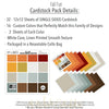 Fall Fun Cardstock, includes image, showing 12x12 printed smooth cardstock for scrapbook page bases, photo mats, card making, die cutting, titles, borders, and layered paper projects. Buyer theme: Warm Autumn Color Palette Printed Smooth Cardstock. Fall Fun Printed Smooth Cardstock in coordinating orange, rust, gold, mustard, aqua, cream, gray and brown autumn shades. Coordinating patterns include Polka dots and horizontal stripes, Autumn heart pattern, Tone-on-tone harvest damask