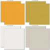 Fall Fun Cardstock, cardstock paper patterns 9 through 16 preview, showing 12x12 printed smooth cardstock for scrapbook page bases, photo mats, card making, die cutting, titles, borders, and layered paper projects. Buyer theme: Warm Autumn Color Palette Printed Smooth Cardstock. Fall Fun Printed Smooth Cardstock in coordinating orange, rust, gold, mustard, aqua, cream, gray and brown autumn shades. Designed for Gratitude journals, Seasonal paper crafting, Fall scrapbook layouts