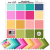 Fun in the Sun Cardstock, main product image, showing 12x12 printed smooth cardstock for scrapbook page bases, photo mats, card making, die cutting, titles, borders, and layered paper projects. Buyer theme: Bright Tropical Printed Smooth Cardstock. Fun in the Sun Printed Smooth Cardstock in coordinating aqua, turquoise, navy, pink, coral, yellow and green tropical shades. Coordinating patterns include Tropical floral prints, Palm tree and palm frond patterns, Ocean wave swirls