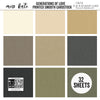 Generations of Love Cardstock, high resolution cover image, showing 12x12 printed smooth cardstock for scrapbook page bases, photo mats, card making, die cutting, titles, borders, and layered paper projects. Buyer theme: Ivory Olive & Black Printed Smooth Cardstock. Generations of Love Printed Smooth Cardstock in coordinating ivory, cream, tan, taupe, khaki, charcoal, black, olive and moss tones. Coordinating patterns include Family relationship typography, Polka dots, Pinstripes