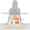 Groovy Cardstock, size guide image, showing 12x12 printed smooth cardstock for scrapbook page bases, photo mats, card making, die cutting, titles, borders, and layered paper projects. Buyer theme: Warm Retro Printed Smooth Cardstock. Groovy Printed Smooth Cardstock in coordinating cream, yellow, peach, coral, pink, orange, tan and brown shades. Coordinating patterns include Warm 70s floral patterns, Polka dots and gingham, Wavy sunset stripes