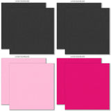 Happy Valentines Day Cardstock, cardstock paper patterns 17 through 24 preview, showing 12x12 printed smooth cardstock for scrapbook page bases, photo mats, card making, die cutting, titles, borders, and layered paper projects. Buyer theme: Pink Teal Gold Printed Smooth Cardstock. Happy Valentines Day Printed Smooth Cardstock in nine coordinating pink, aqua, teal, gold and charcoal linen-look colors