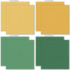 Hello Fall Cardstock, cardstock paper patterns 17 through 24 preview, showing 12x12 printed smooth cardstock for scrapbook page bases, photo mats, card making, die cutting, titles, borders, and layered paper projects. Buyer theme: Bright Autumn Printed Smooth Cardstock. Hello Fall Printed Smooth Cardstock in coordinating orange, pink, aqua, teal, mustard, green, charcoal, black, cream and greige tones. Designed for Fall paper crafting, Fall scrapbook layouts, Pumpkin patch photo albums