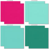 Hello Fall Cardstock, cardstock paper patterns 9 through 16 preview, showing 12x12 printed smooth cardstock for scrapbook page bases, photo mats, card making, die cutting, titles, borders, and layered paper projects. Buyer theme: Bright Autumn Printed Smooth Cardstock. Hello Fall Printed Smooth Cardstock in coordinating orange, pink, aqua, teal, mustard, green, charcoal, black, cream and greige tones. Designed for Seasonal memory keeping, Fall paper crafting, Fall scrapbook layouts