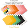 It's Spooky Season Bundle, papers spread out image, showing complete coordinated paper craft set with 12x12 papers, 6x6 papers, cardstock, die cuts, and stickers for layouts, cards, albums, journals, and keepsakes. Buyer theme: Complete Halloween Scrapbook Craft Bundle. It's Spooky Season complete scrapbook bundle with 12x12 Double-Sided Paper, 6x6 Double-Sided Paper, Linen Printed Smooth Cardstock, Die Cuts and one Sticker Sheet