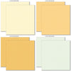 Life is Good Cardstock, cardstock paper patterns 1 through 8 preview, showing 12x12 printed smooth cardstock for scrapbook page bases, photo mats, card making, die cutting, titles, borders, and layered paper projects. Buyer theme: Soft Pastel Printed Smooth Cardstock. Life is Good Printed Smooth Cardstock in coordinating cream, yellow, peach, coral, aqua, mint, sage and teal shades. Color palette includes Aqua, mint and seafoam, Coral, peach and terracotta, Buttercream and golden yellow