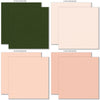 Love Lives Here Cardstock, cardstock paper patterns 25 through 32 preview, showing 12x12 printed smooth cardstock for scrapbook page bases, photo mats, card making, die cutting, titles, borders, and layered paper projects. Buyer theme: Warm Floral Printed Smooth Cardstock. Love Lives Here Printed Smooth Cardstock in coordinating blush, coral, buttercream, yellow, ivory, olive, garden green and deep forest tones. Designed for Family scrapbook layouts, Home memory albums, Relationship keepsakes