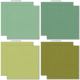 May Flowers Cardstock, cardstock paper patterns 1 through 8 preview, showing 12x12 printed smooth cardstock for scrapbook page bases, photo mats, card making, die cutting, titles, borders, and layered paper projects. Buyer theme: Spring Floral Pink & Green Printed Cardstock. May Flowers Printed Smooth Cardstock in sixteen coordinating pink, green, yellow, orange, cream and charcoal linen-look colors