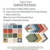 Ready for School Cardstock, includes image, showing 12x12 linen printed smooth cardstock for scrapbook page bases, photo mats, card making, die cutting, titles, borders, and layered paper projects. Buyer theme: Classic School Colors Printed Smooth Cardstock. Ready for School Printed Smooth Cardstock with 16 schoolhouse colors including dusty blues, reds, blush, sage, olive, mustard, cream, tan and chalkboard gray. Color palette includes blush pink, sage green, olive green