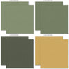 Ready for School Cardstock, cardstock paper patterns 17 through 24 preview, showing 12x12 linen printed smooth cardstock for scrapbook page bases, photo mats, card making, die cutting, titles, borders, and layered paper projects. Buyer theme: Classic School Colors Printed Smooth Cardstock. Ready for School Printed Smooth Cardstock with 16 schoolhouse colors including dusty blues, reds, blush, sage, olive, mustard, cream, tan and chalkboard gray