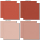 Ready for School Cardstock, cardstock paper patterns 9 through 16 preview, showing 12x12 linen printed smooth cardstock for scrapbook page bases, photo mats, card making, die cutting, titles, borders, and layered paper projects. Buyer theme: Classic School Colors Printed Smooth Cardstock. Ready for School Printed Smooth Cardstock with 16 schoolhouse colors including dusty blues, reds, blush, sage, olive, mustard, cream, tan and chalkboard gray