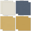 Red White and Bloom Cardstock, cardstock paper patterns 17 through 24 preview, showing 12x12 printed smooth cardstock for scrapbook page bases, photo mats, card making, die cutting, titles, borders, and layered paper projects. Buyer theme: Red Blue & Gold Printed Smooth Cardstock. Red White and Bloom Printed Smooth Cardstock in fog blue, slate, denim, gold, powder blue, navy, red and ivory with a subtle printed linen-style texture