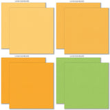 School is Cool Cardstock, cardstock paper patterns 1 through 8 preview, showing 12x12 printed smooth cardstock for scrapbook page bases, photo mats, card making, die cutting, titles, borders, and layered paper projects. Buyer theme: Classic School Colors Printed Smooth Cardstock. School is Cool Printed Smooth Cardstock in coordinating yellow, green, red, blue, cream, charcoal and black shades. Designed for Card making, Mini albums, Junk journals