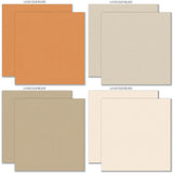 Some Bunny Loves You Cardstock, cardstock paper patterns 25 through 32 preview, showing 12x12 printed smooth cardstock for scrapbook page bases, photo mats, card making, die cutting, titles, borders, and layered paper projects. Buyer theme: Pastel Spring Printed Smooth Cardstock. Some Bunny Loves You Printed Smooth Cardstock in warm vanilla, peach, coral, mint, sage, yellow, apricot, taupe and cream with a subtle printed linen-style texture