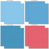 Stars and Stripes Cardstock, cardstock paper patterns 1 through 8 preview, showing 12x12 printed smooth cardstock for scrapbook page bases, photo mats, card making, die cutting, titles, borders, and layered paper projects. Buyer theme: Red White & Blue Printed Cardstock. Stars and Stripes Printed Smooth Cardstock in nine coordinating blue and red linen-look colors for patriotic paper crafting