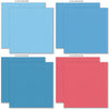 Stars and Stripes Cardstock, cardstock paper patterns 1 through 8 preview, showing 12x12 printed smooth cardstock for scrapbook page bases, photo mats, card making, die cutting, titles, borders, and layered paper projects. Buyer theme: Red White & Blue Printed Cardstock. Stars and Stripes Printed Smooth Cardstock in nine coordinating blue and red linen-look colors for patriotic paper crafting